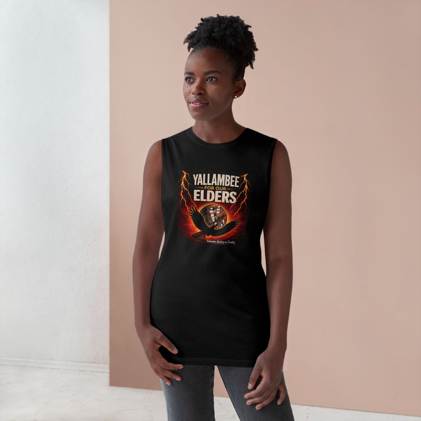 Yallambee For Our Elders Tank Top — Healing On Country Indigenous Pride Graphic Tank