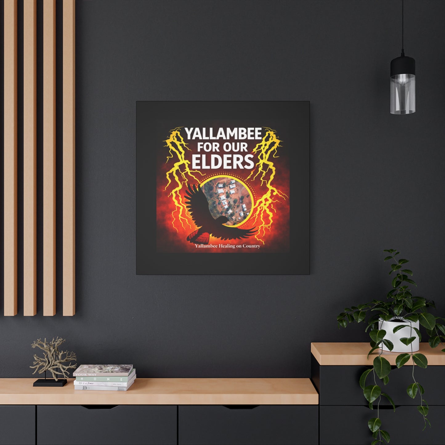 Yallambee For Our Elders Canvas Wall Art — Indigenous Community Tribute Matte Stretched Canvas