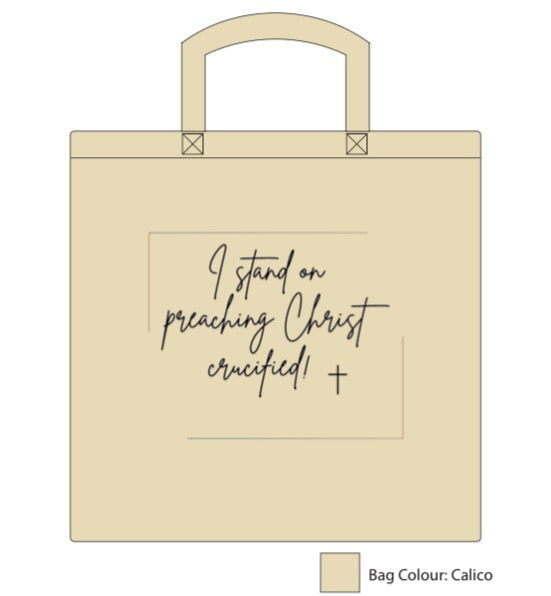 Christ Crucified Canvas Tote Bag: Carry the Message. Support the Mission.