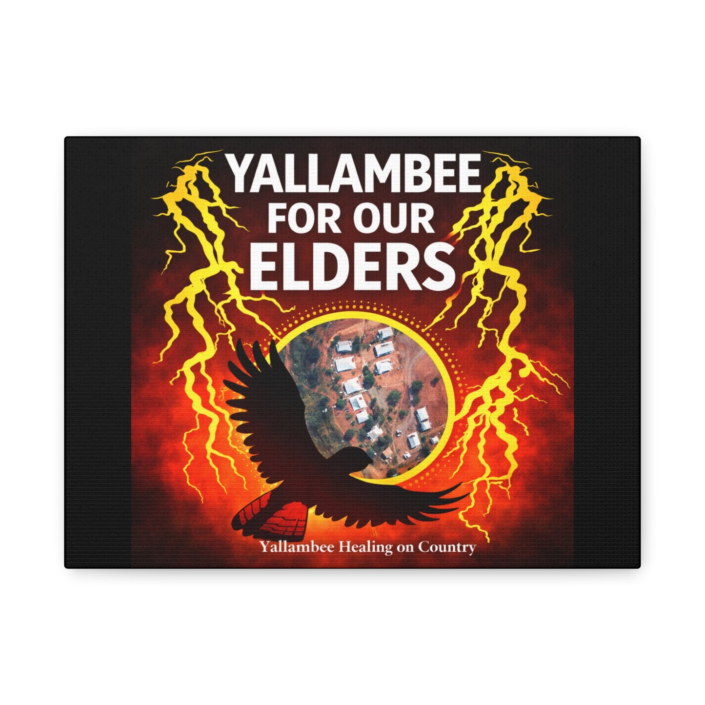 Yallambee For Our Elders Canvas Wall Art — Indigenous Community Tribute Matte Stretched Canvas