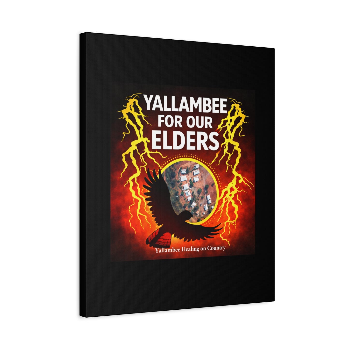 Yallambee For Our Elders Canvas Wall Art — Indigenous Community Tribute Matte Stretched Canvas