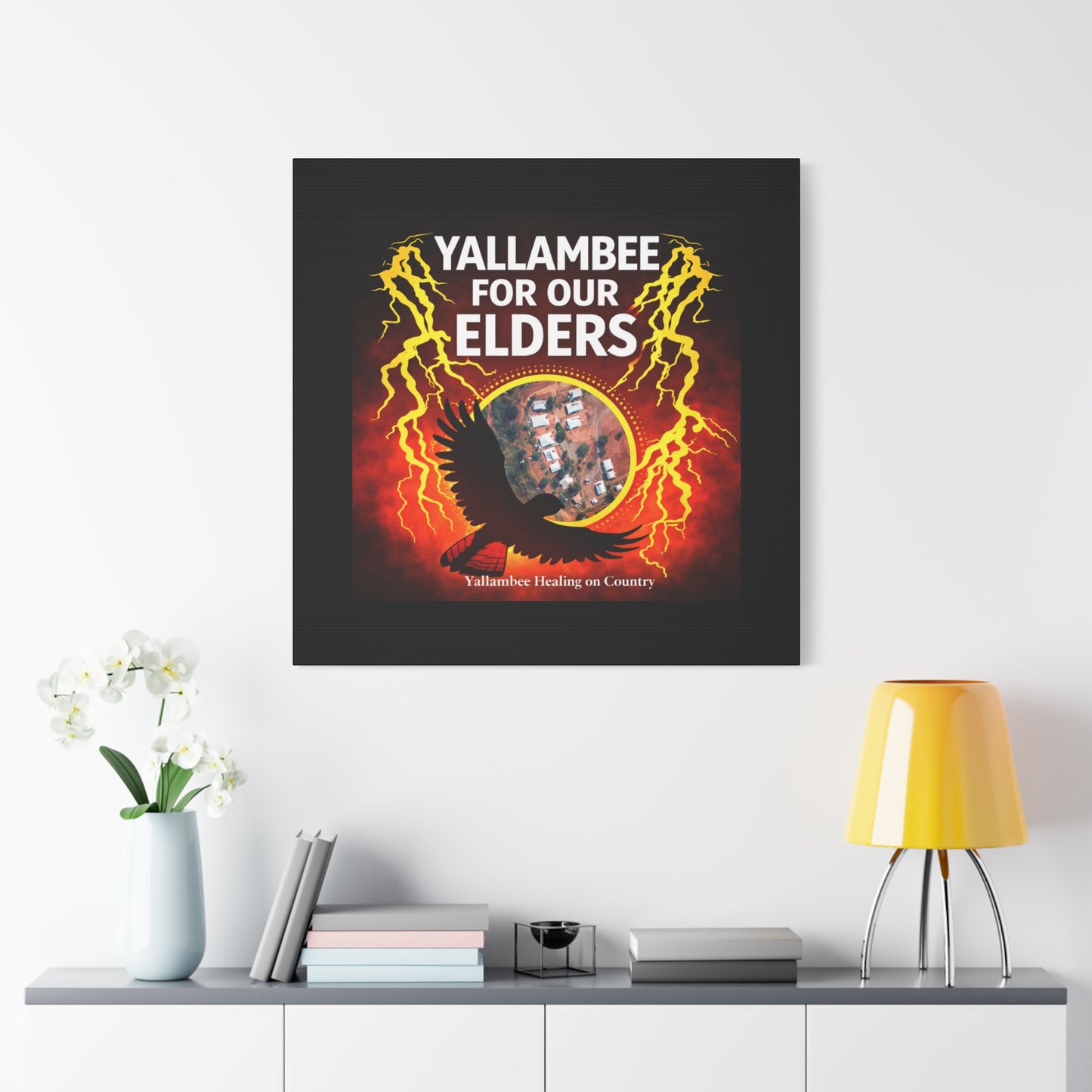 Yallambee For Our Elders Canvas Wall Art — Indigenous Community Tribute Matte Stretched Canvas