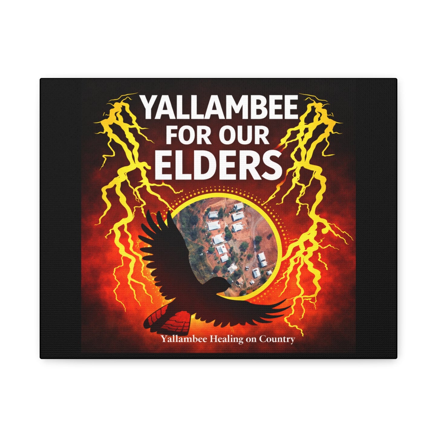 Yallambee For Our Elders Canvas Wall Art — Indigenous Community Tribute Matte Stretched Canvas