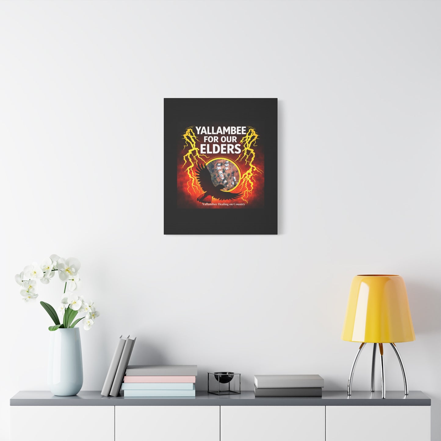 Yallambee For Our Elders Canvas Wall Art — Indigenous Community Tribute Matte Stretched Canvas