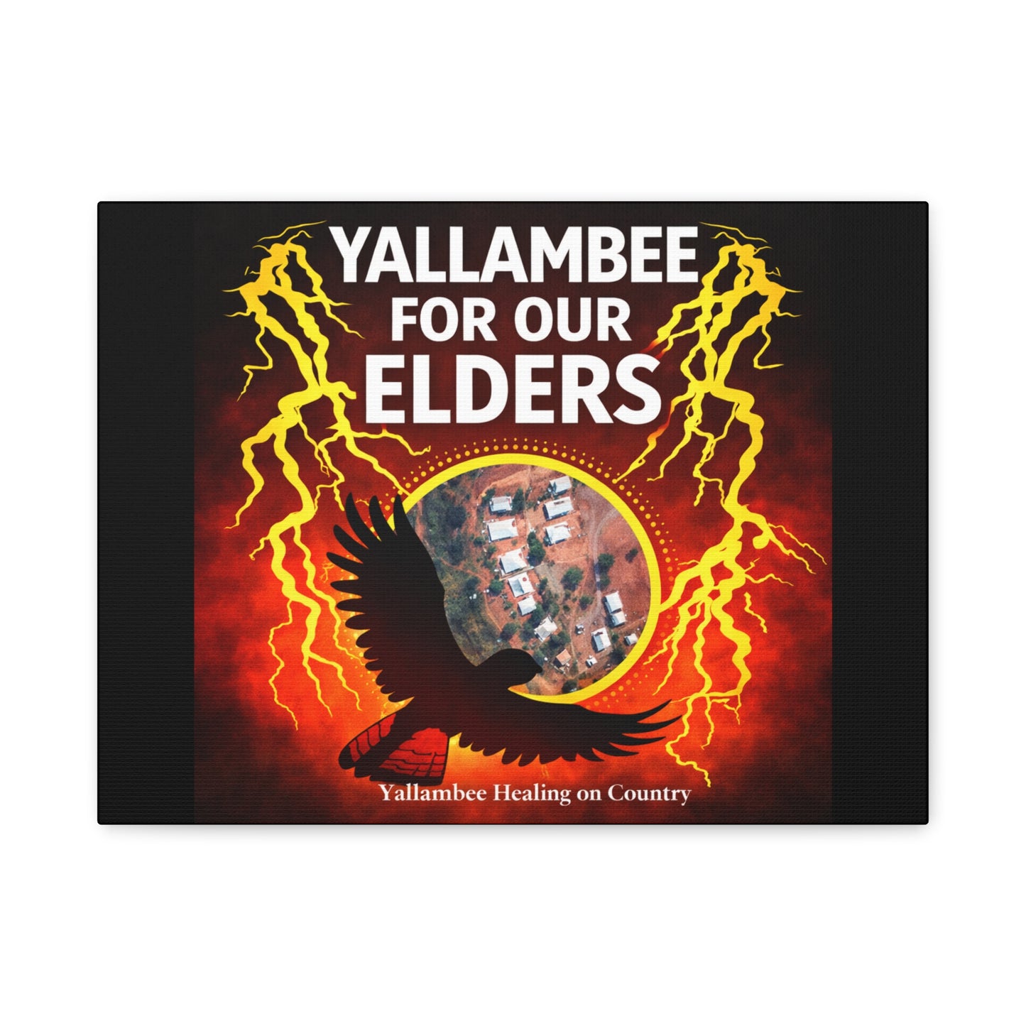 Yallambee For Our Elders Canvas Wall Art — Indigenous Community Tribute Matte Stretched Canvas