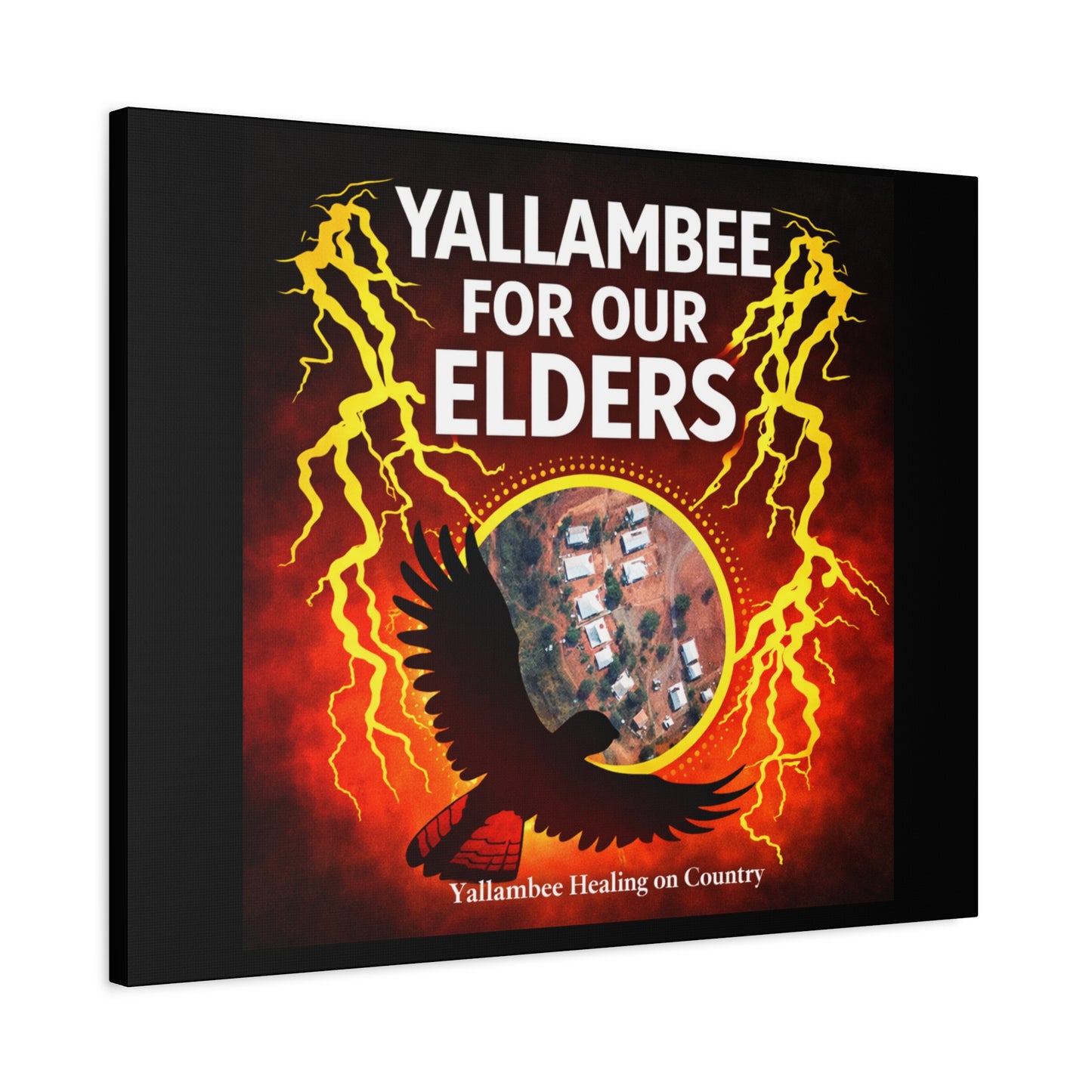 Yallambee For Our Elders Canvas Wall Art — Indigenous Community Tribute Matte Stretched Canvas