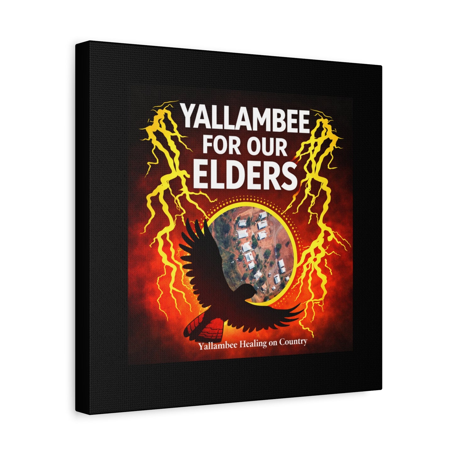 Yallambee For Our Elders Canvas Wall Art — Indigenous Community Tribute Matte Stretched Canvas