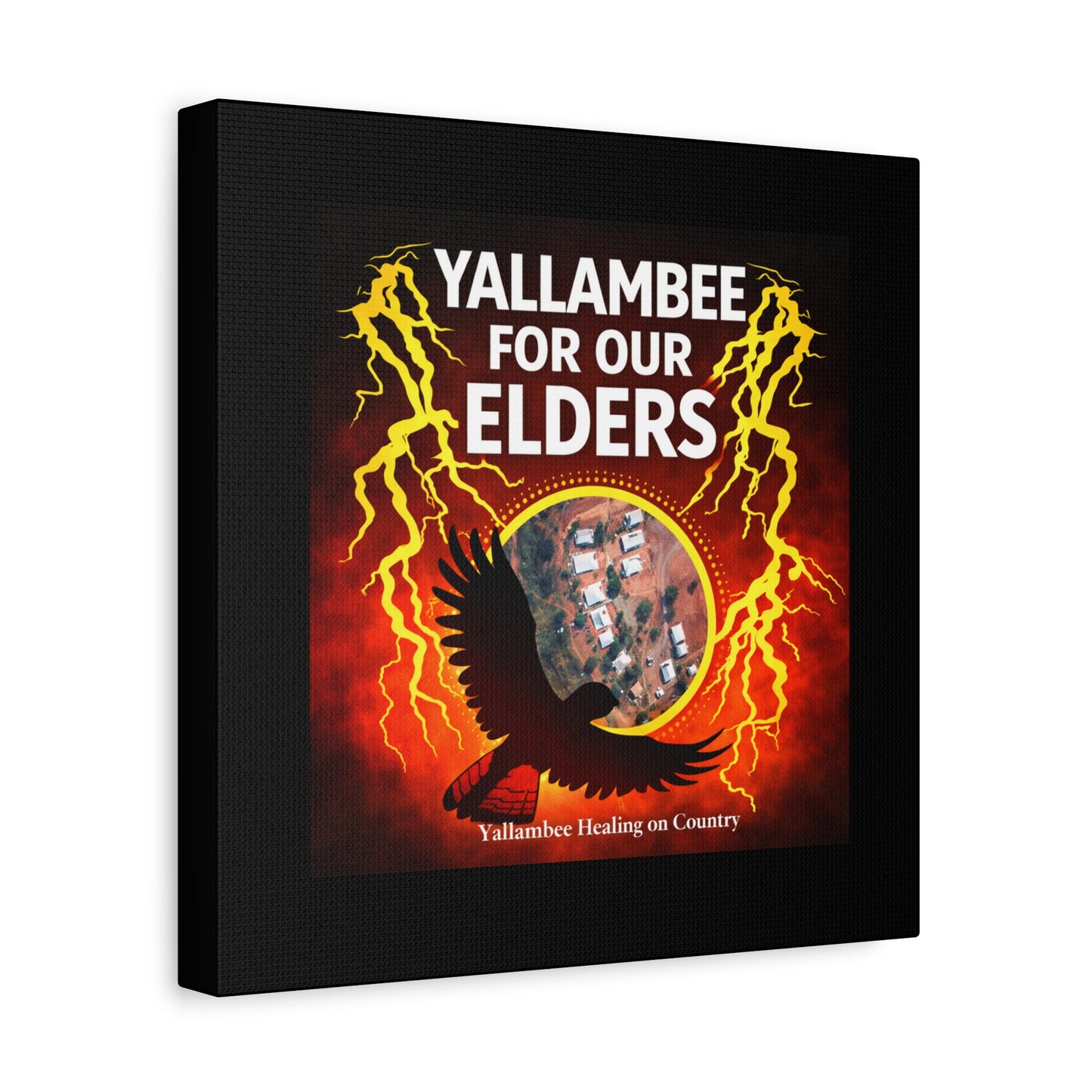 Yallambee For Our Elders Canvas Wall Art — Indigenous Community Tribute Matte Stretched Canvas