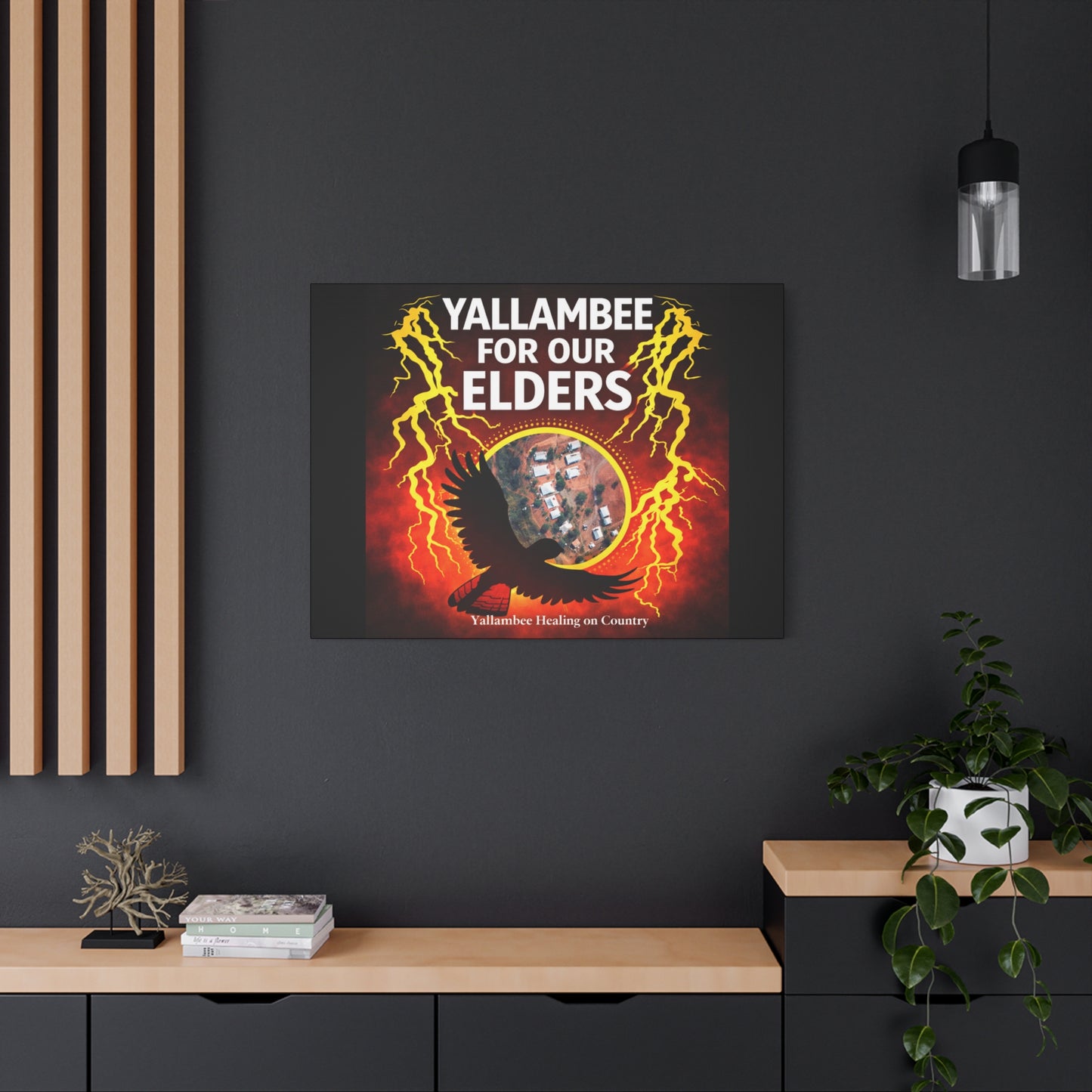Yallambee For Our Elders Canvas Wall Art — Indigenous Community Tribute Matte Stretched Canvas