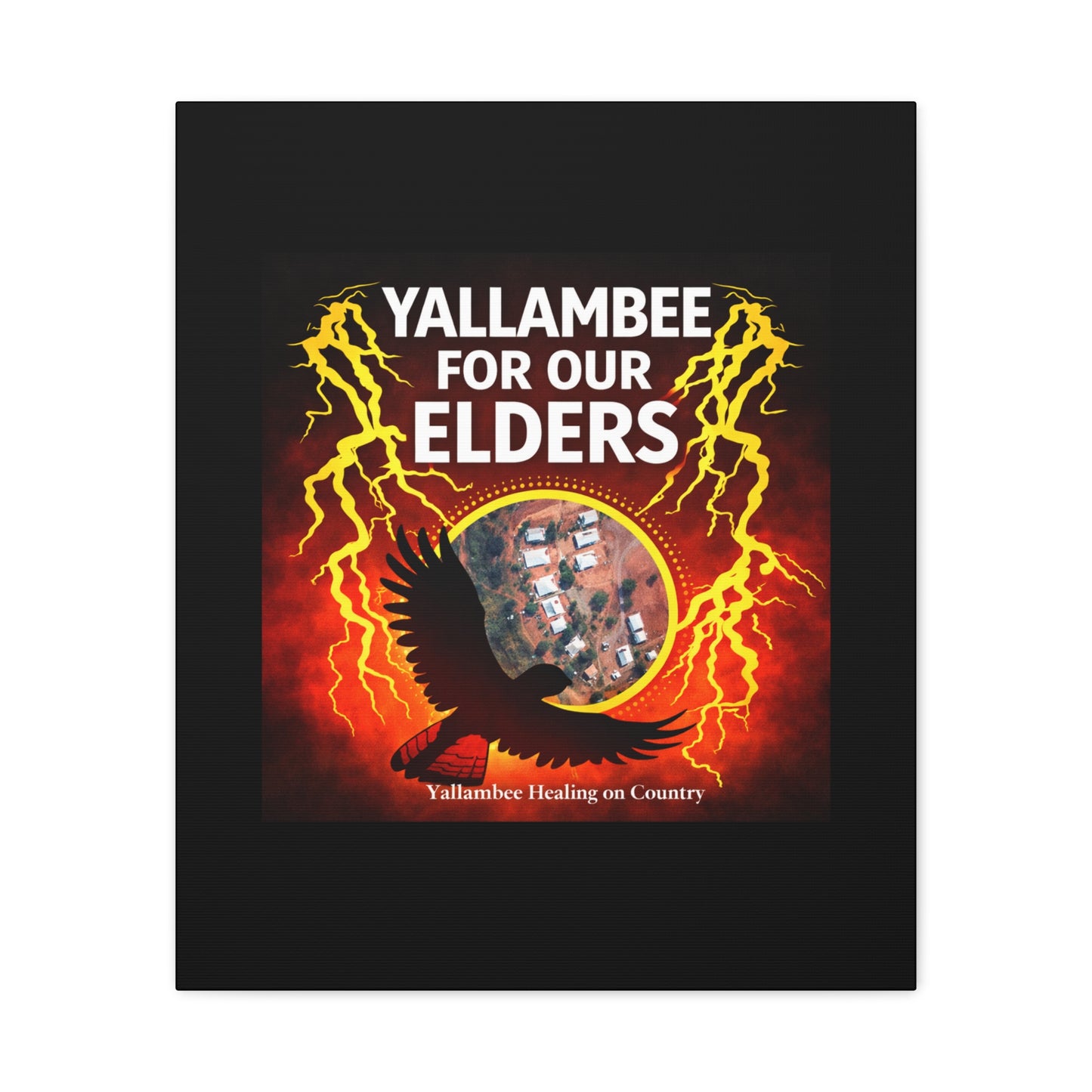 Yallambee For Our Elders Canvas Wall Art — Indigenous Community Tribute Matte Stretched Canvas