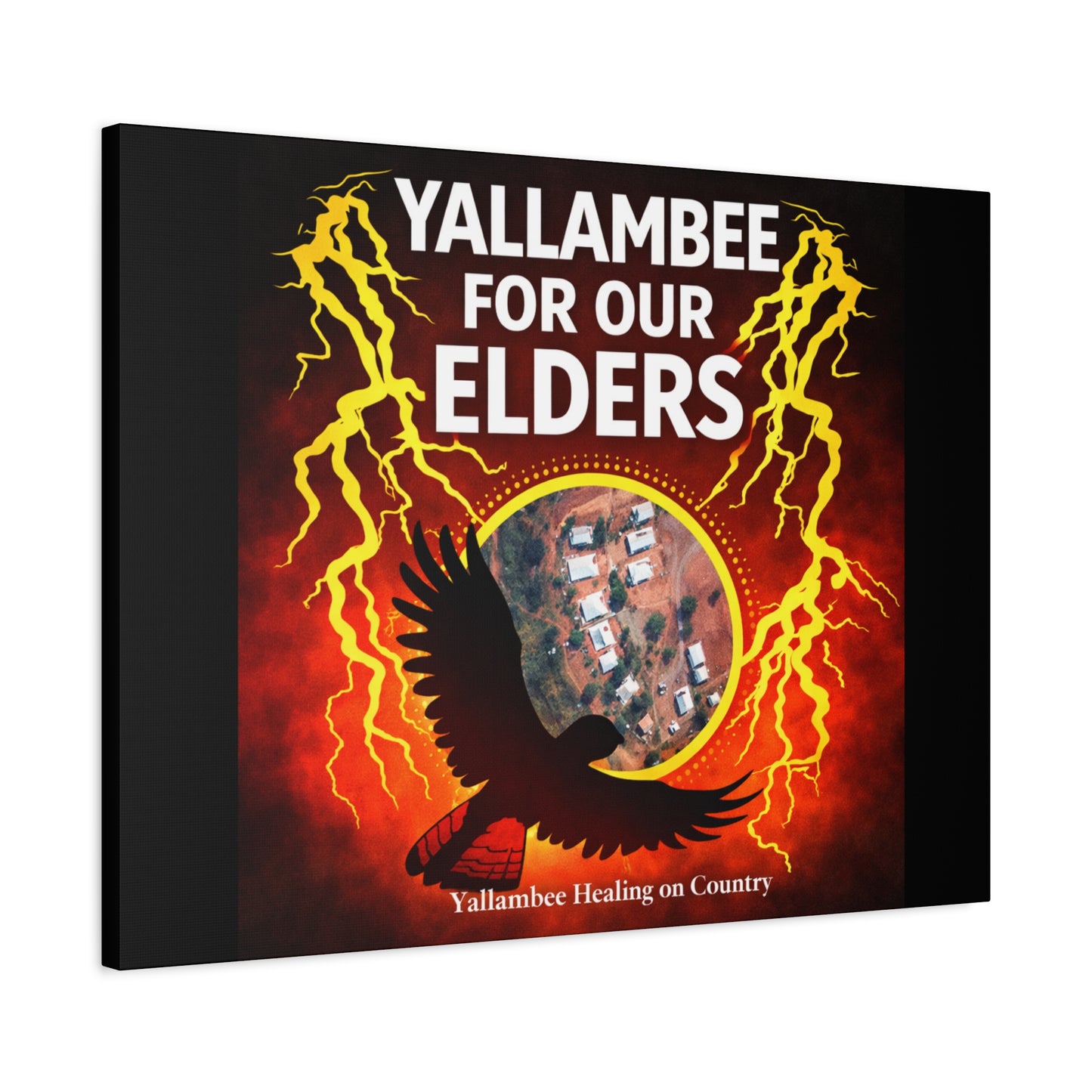 Yallambee For Our Elders Canvas Wall Art — Indigenous Community Tribute Matte Stretched Canvas