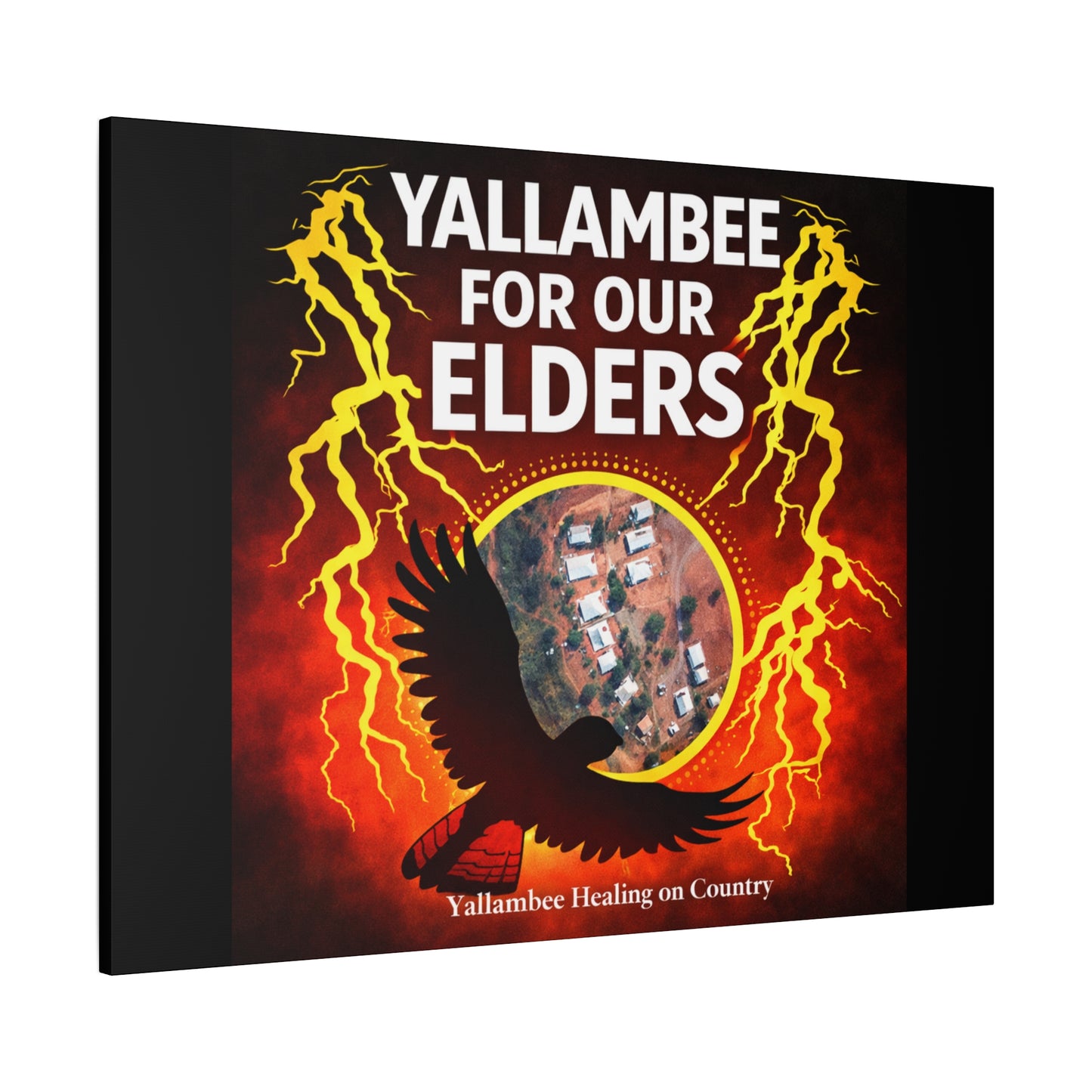 Yallambee For Our Elders Canvas Wall Art — Indigenous Community Tribute Matte Stretched Canvas