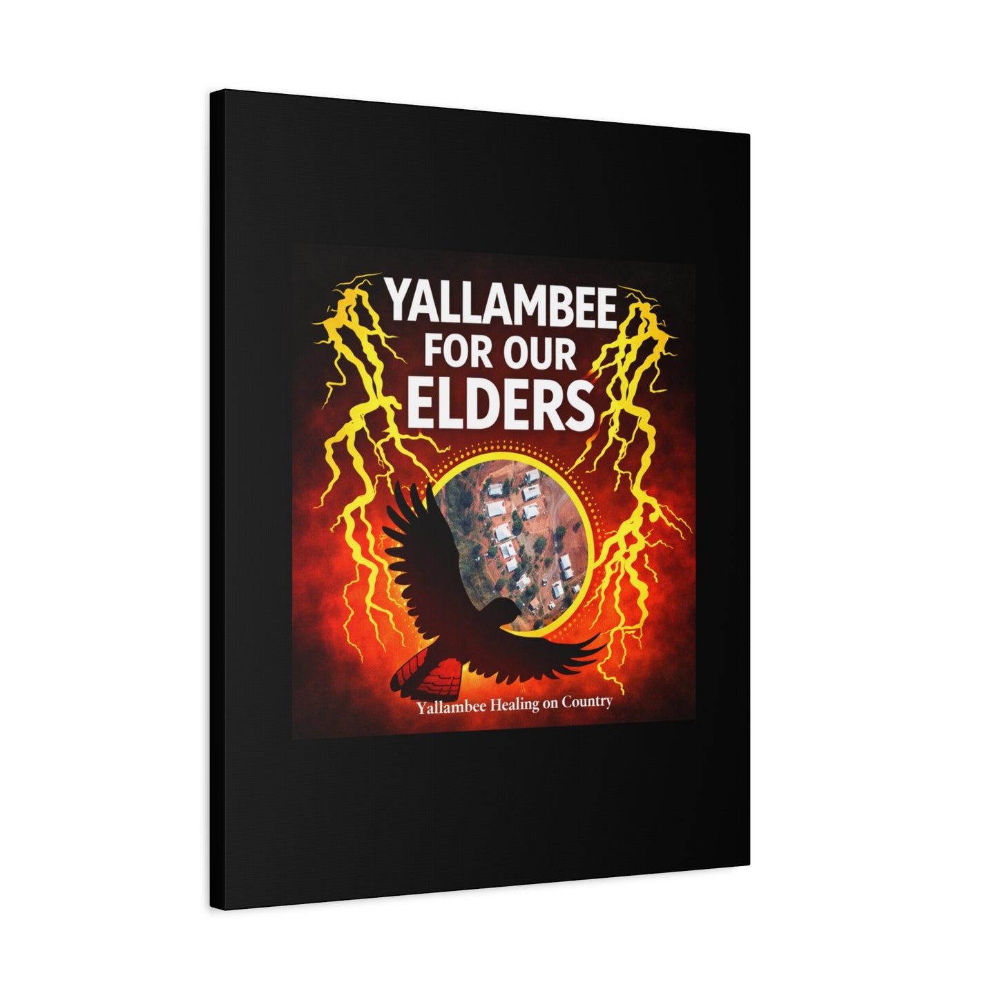 Yallambee For Our Elders Canvas Wall Art — Indigenous Community Tribute Matte Stretched Canvas