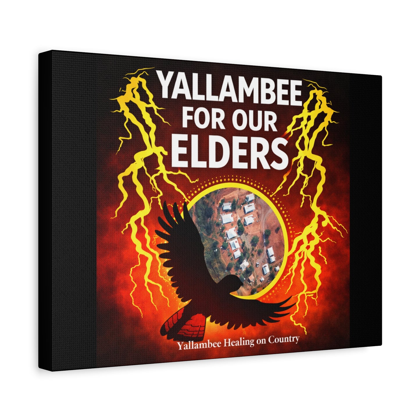 Yallambee For Our Elders Canvas Wall Art — Indigenous Community Tribute Matte Stretched Canvas