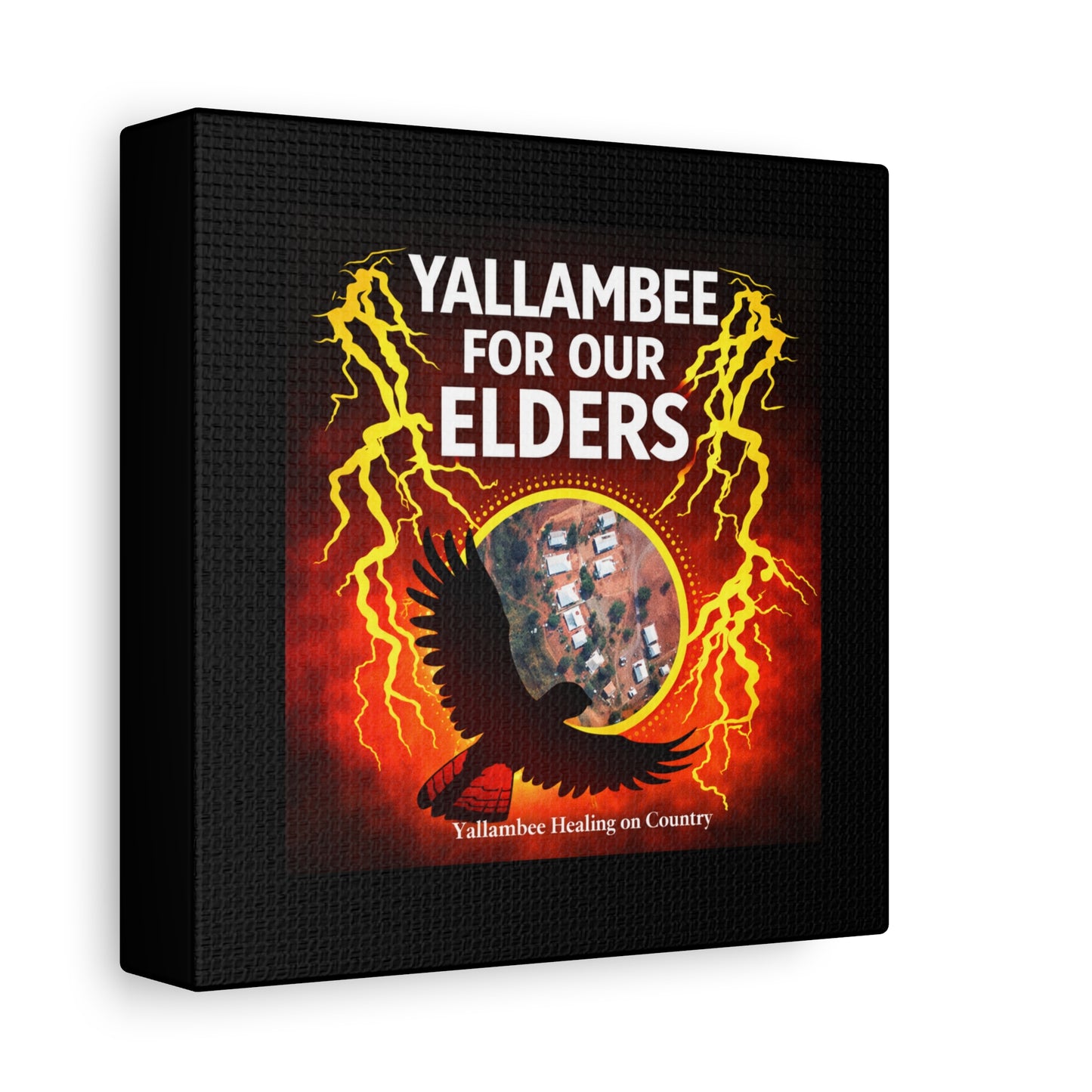 Yallambee For Our Elders Canvas Wall Art — Indigenous Community Tribute Matte Stretched Canvas