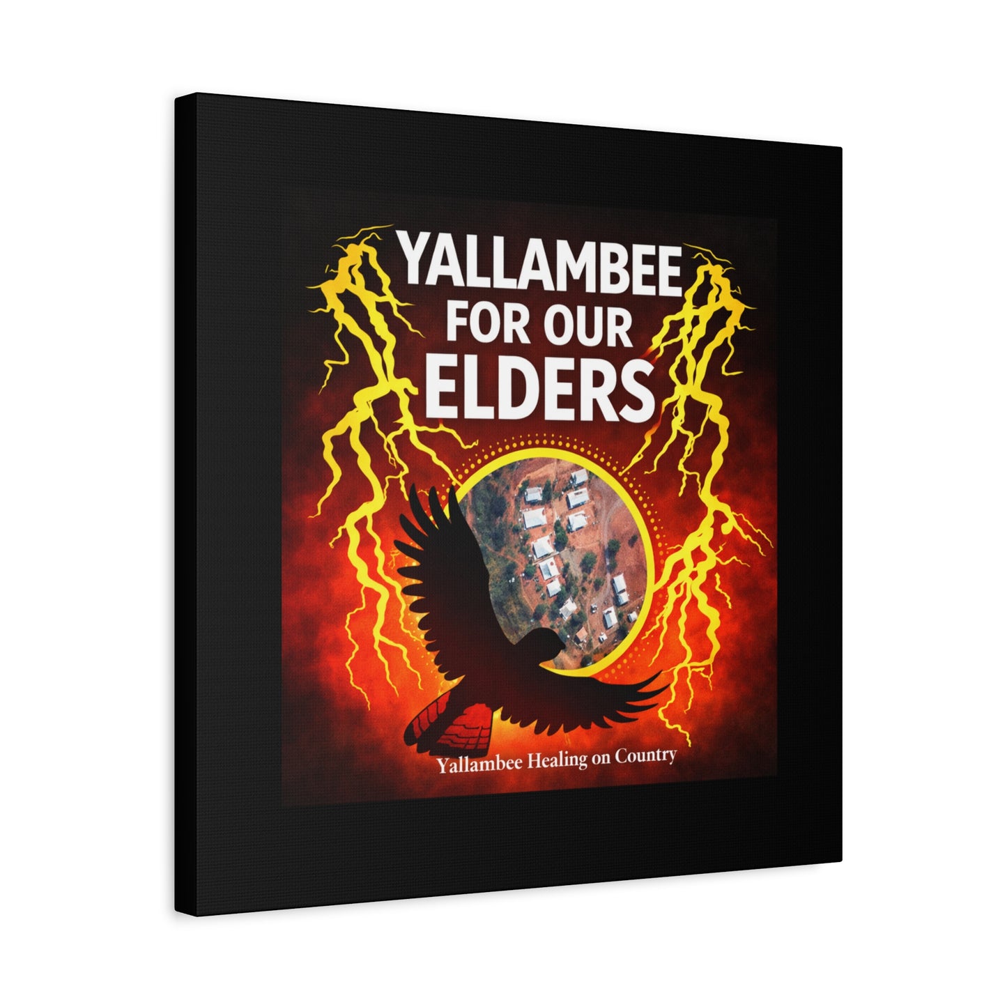 Yallambee For Our Elders Canvas Wall Art — Indigenous Community Tribute Matte Stretched Canvas