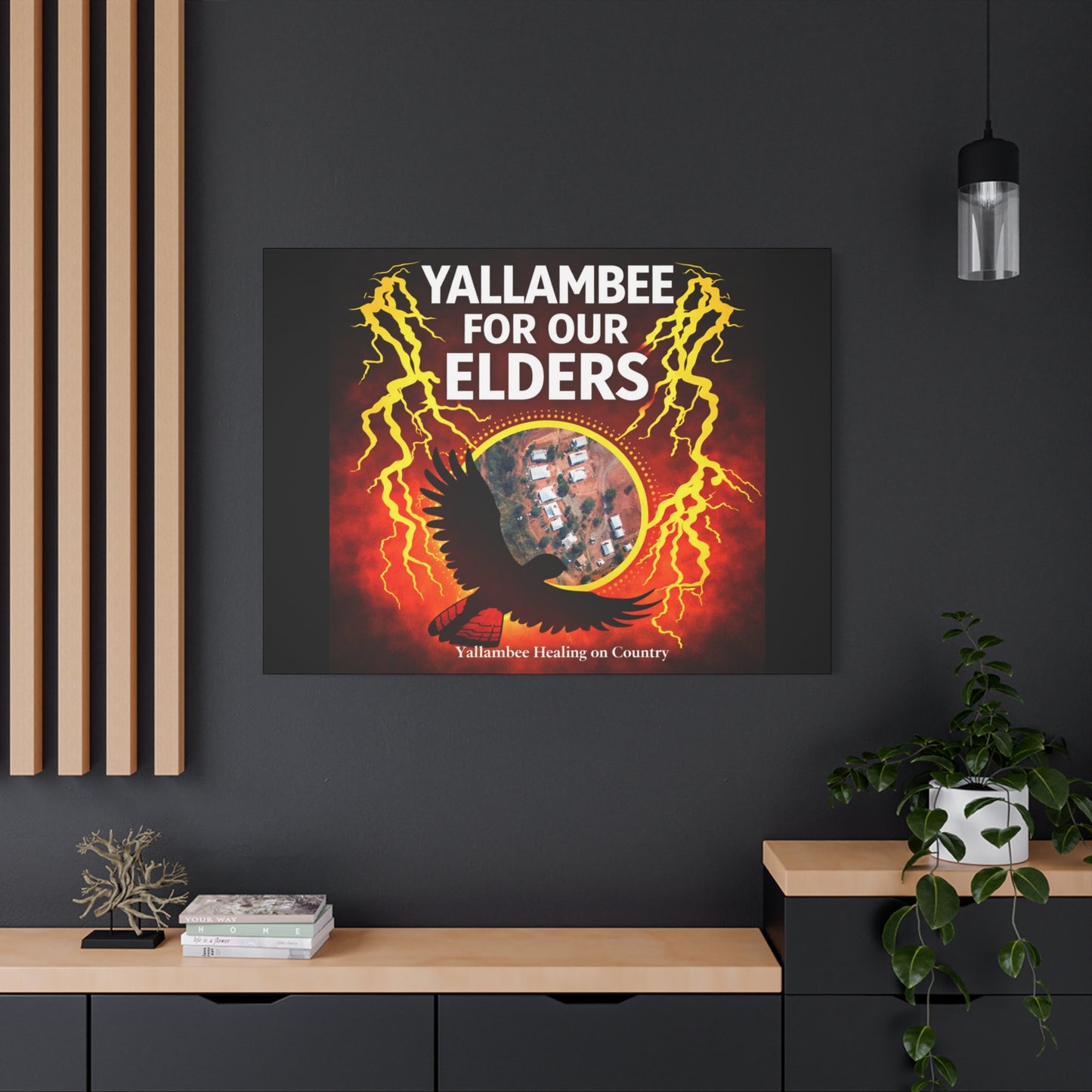 Yallambee For Our Elders Canvas Wall Art — Indigenous Community Tribute Matte Stretched Canvas