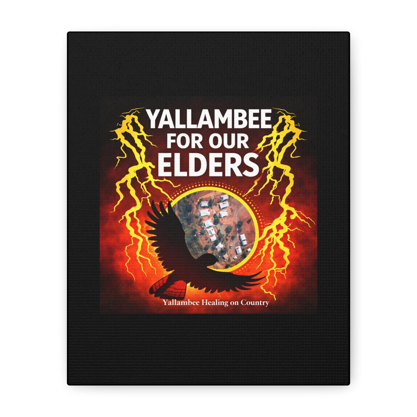 Yallambee For Our Elders Canvas Wall Art — Indigenous Community Tribute Matte Stretched Canvas