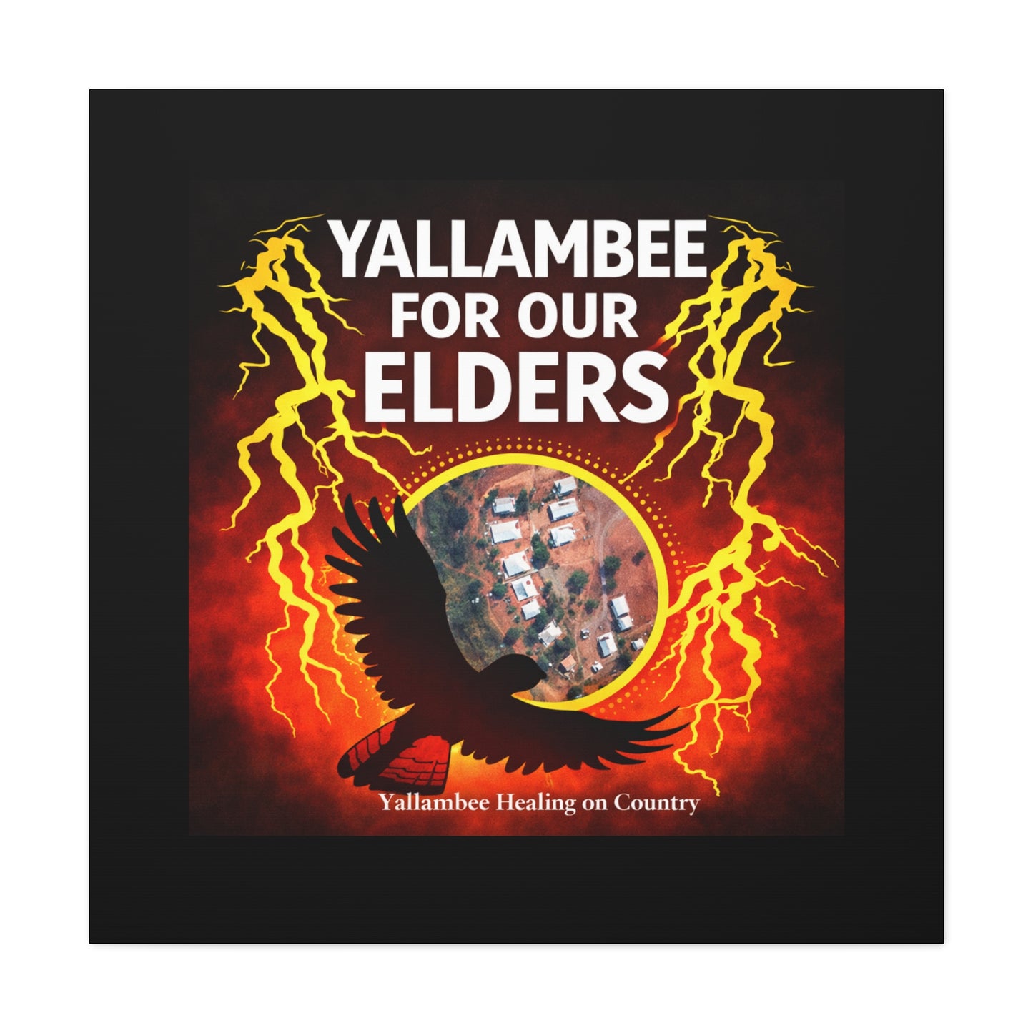Yallambee For Our Elders Canvas Wall Art — Indigenous Community Tribute Matte Stretched Canvas