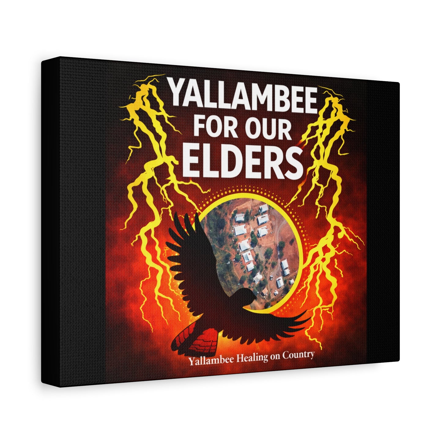 Yallambee For Our Elders Canvas Wall Art — Indigenous Community Tribute Matte Stretched Canvas