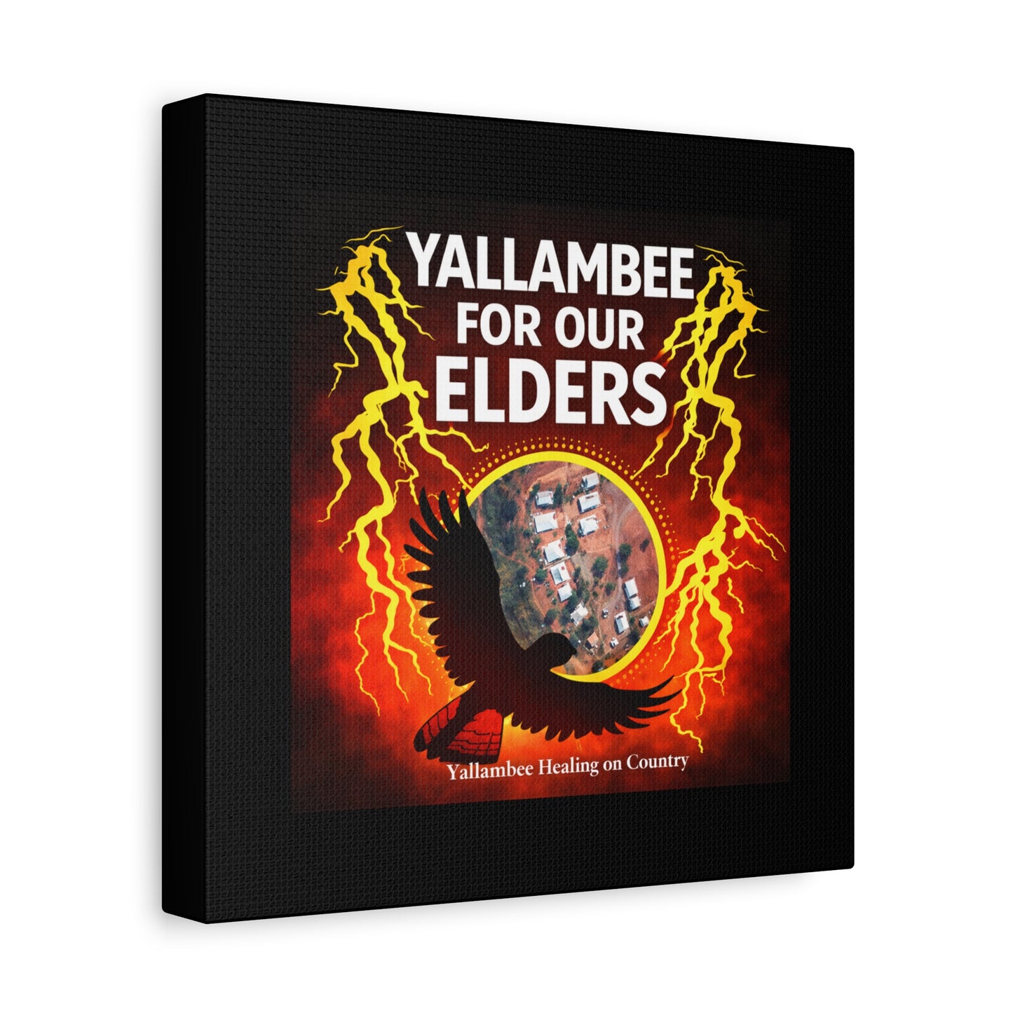 Yallambee For Our Elders Canvas Wall Art — Indigenous Community Tribute Matte Stretched Canvas