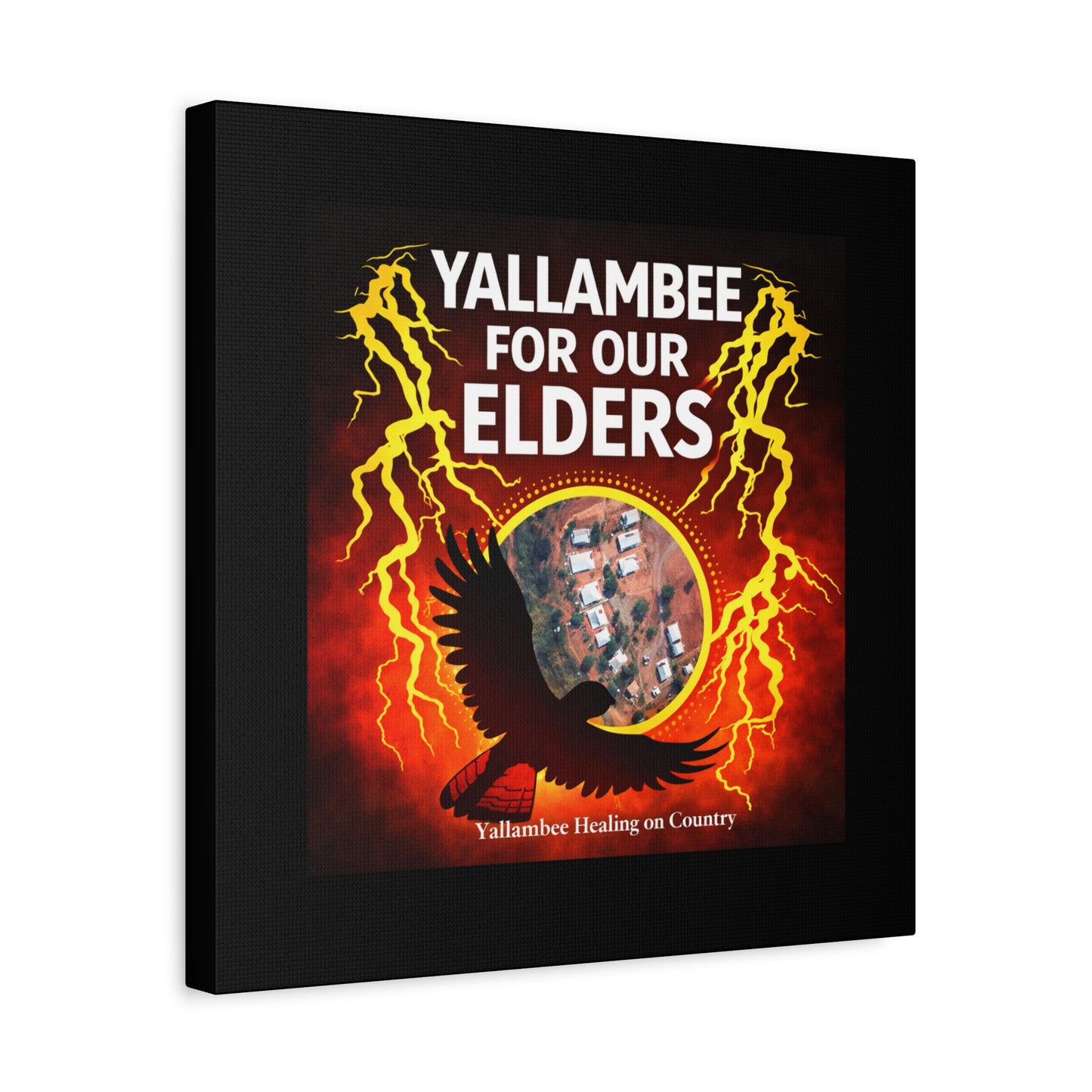 Yallambee For Our Elders Canvas Wall Art — Indigenous Community Tribute Matte Stretched Canvas