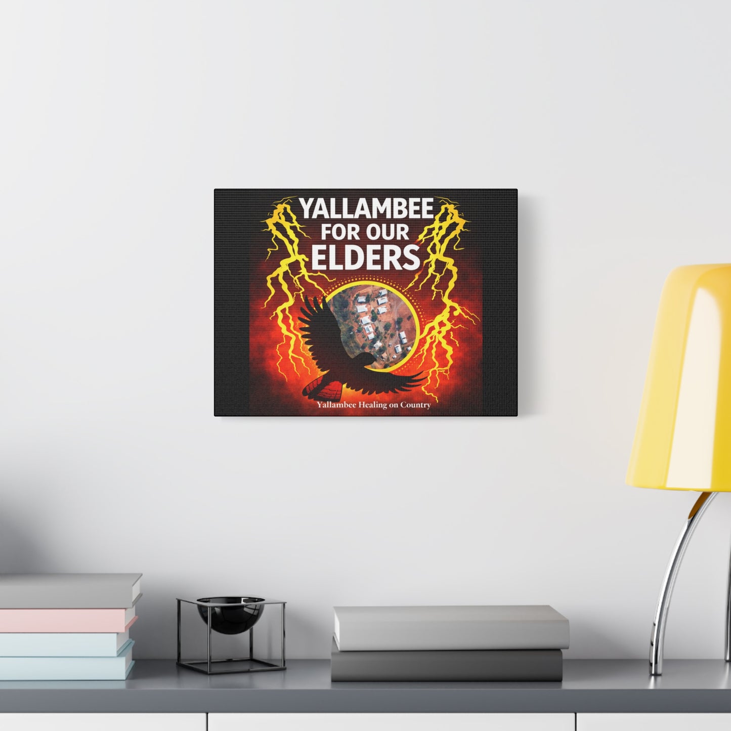 Yallambee For Our Elders Canvas Wall Art — Indigenous Community Tribute Matte Stretched Canvas