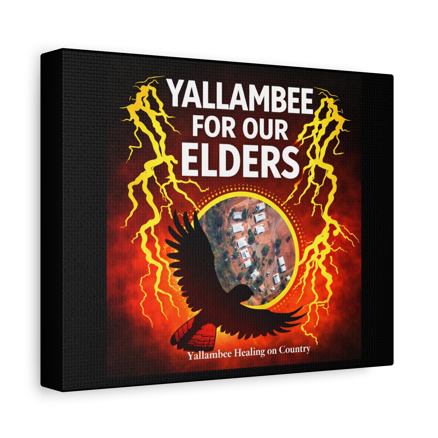 Yallambee For Our Elders Canvas Wall Art — Indigenous Community Tribute Matte Stretched Canvas