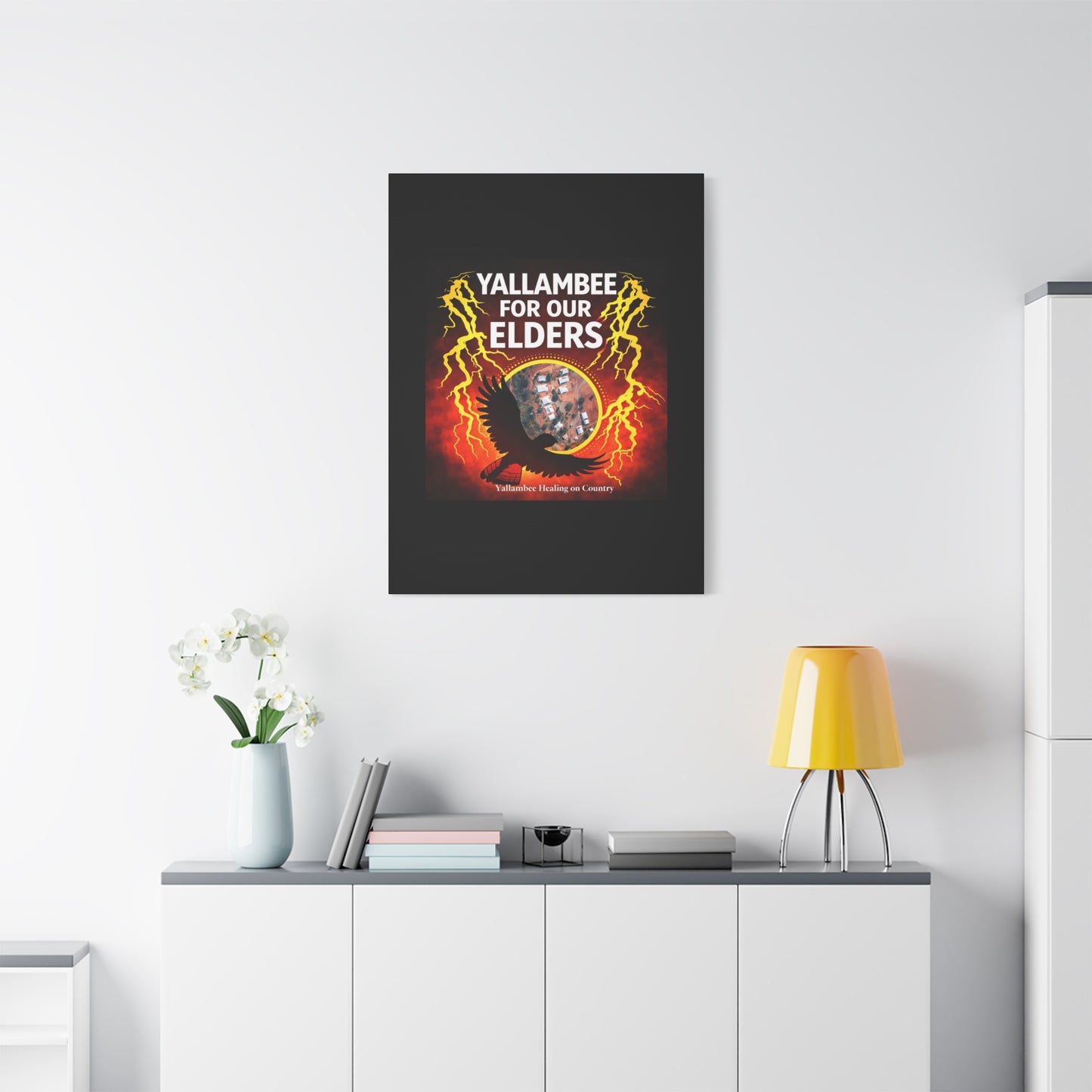 Yallambee For Our Elders Canvas Wall Art — Indigenous Community Tribute Matte Stretched Canvas