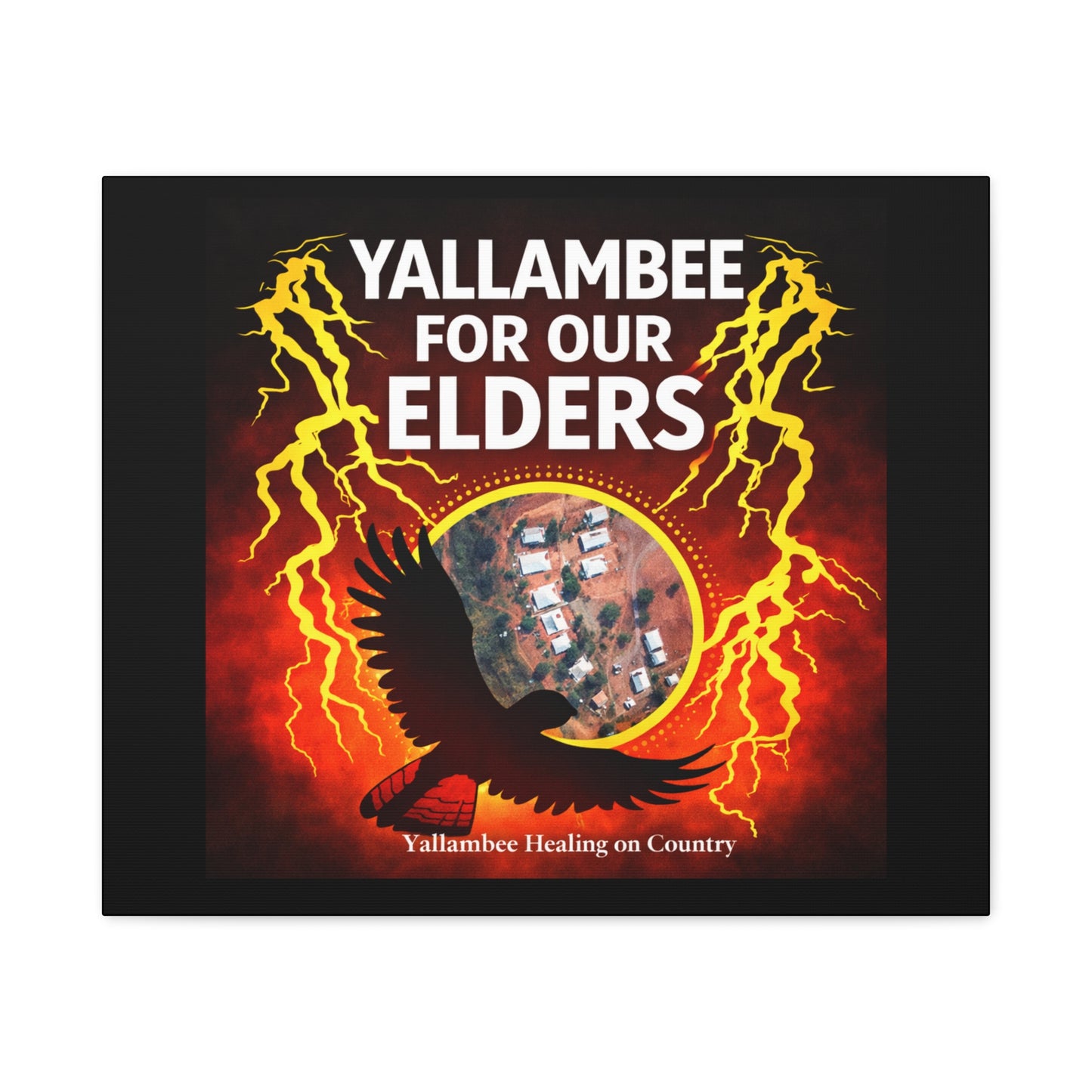 Yallambee For Our Elders Canvas Wall Art — Indigenous Community Tribute Matte Stretched Canvas