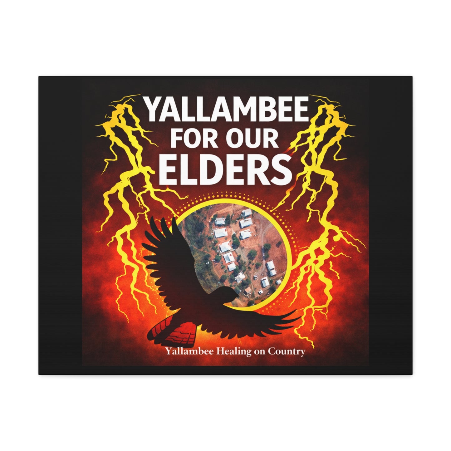 Yallambee For Our Elders Canvas Wall Art — Indigenous Community Tribute Matte Stretched Canvas