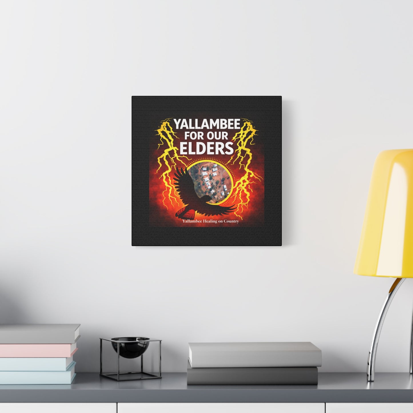 Yallambee For Our Elders Canvas Wall Art — Indigenous Community Tribute Matte Stretched Canvas