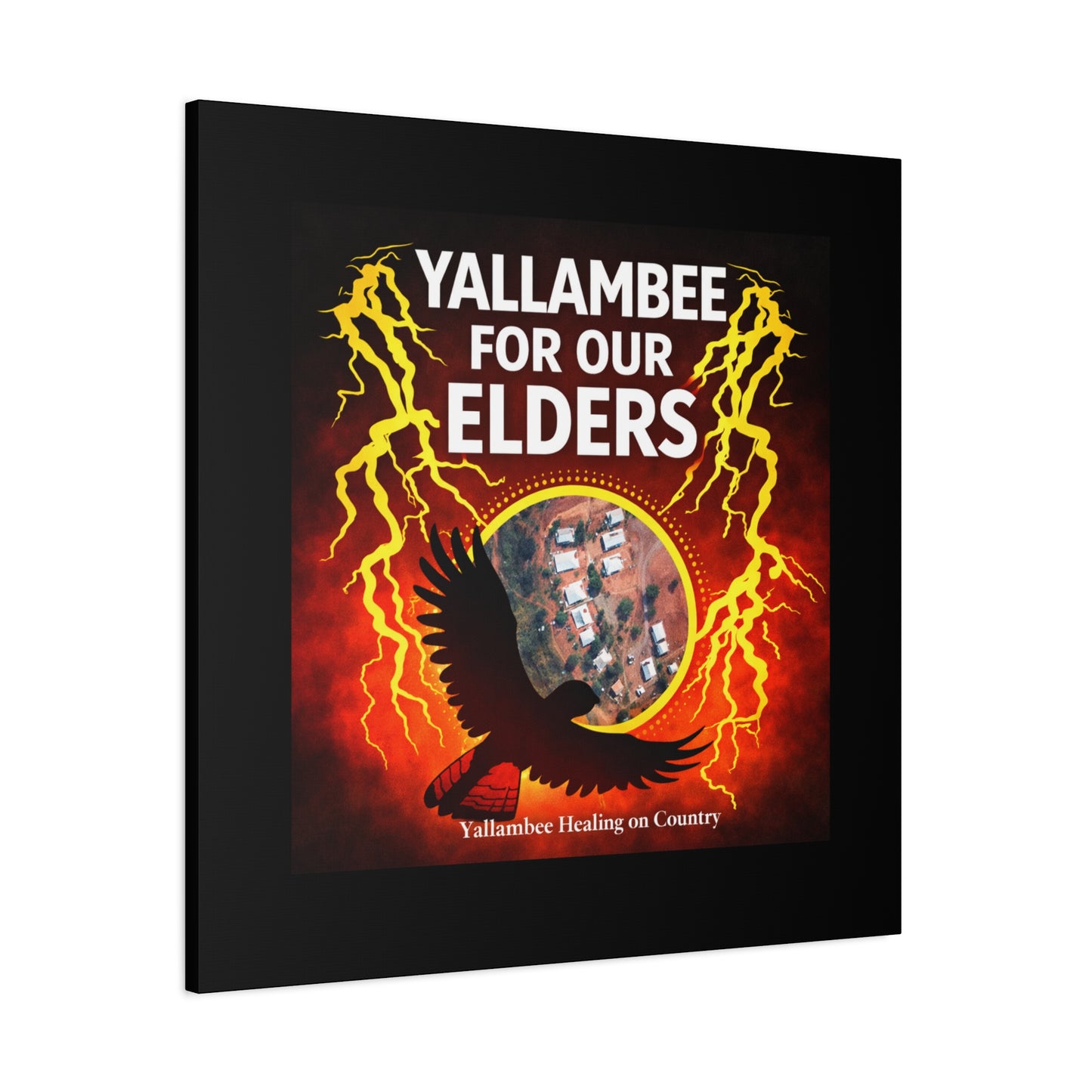 Yallambee For Our Elders Canvas Wall Art — Indigenous Community Tribute Matte Stretched Canvas