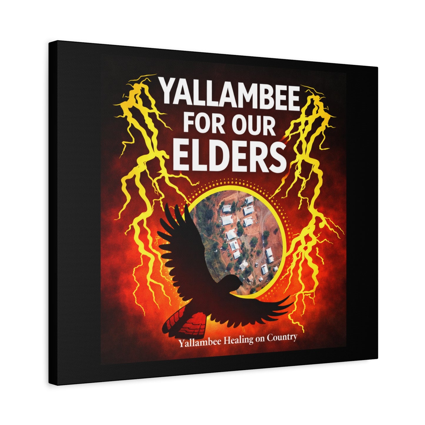 Yallambee For Our Elders Canvas Wall Art — Indigenous Community Tribute Matte Stretched Canvas