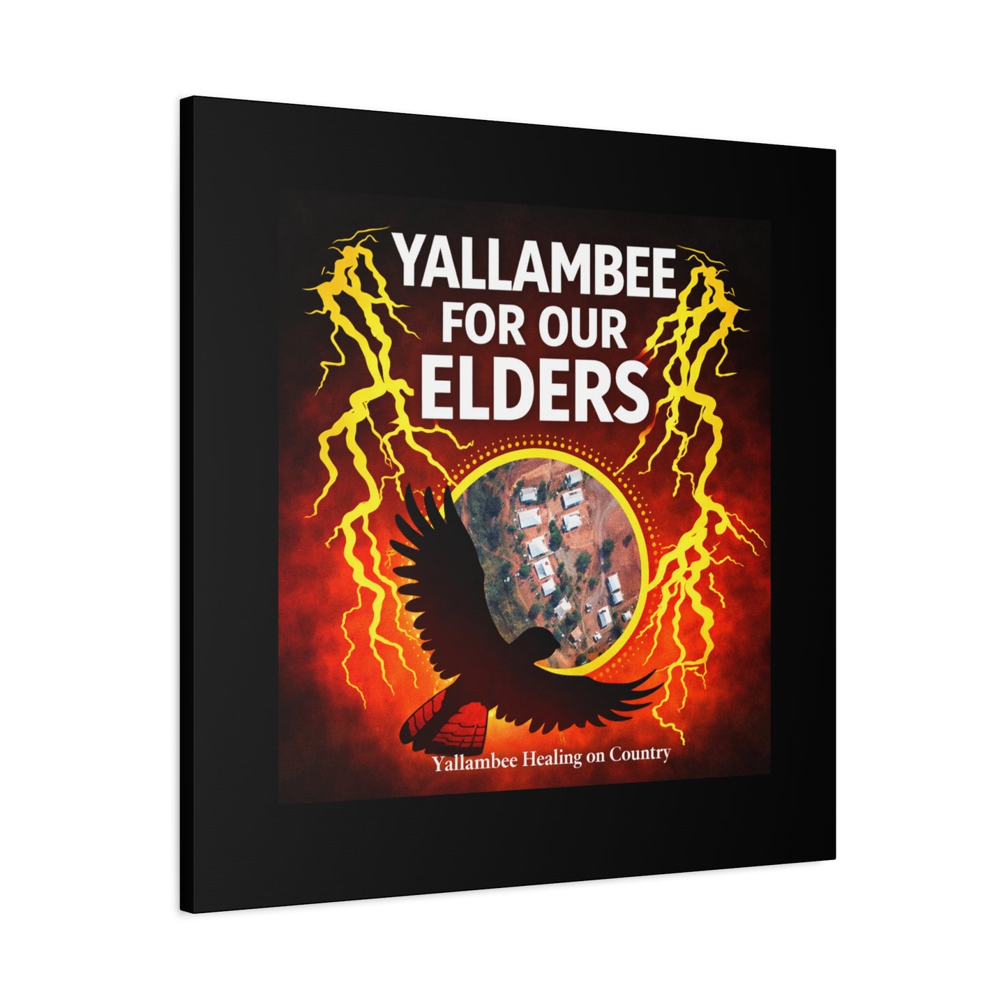 Yallambee For Our Elders Canvas Wall Art — Indigenous Community Tribute Matte Stretched Canvas