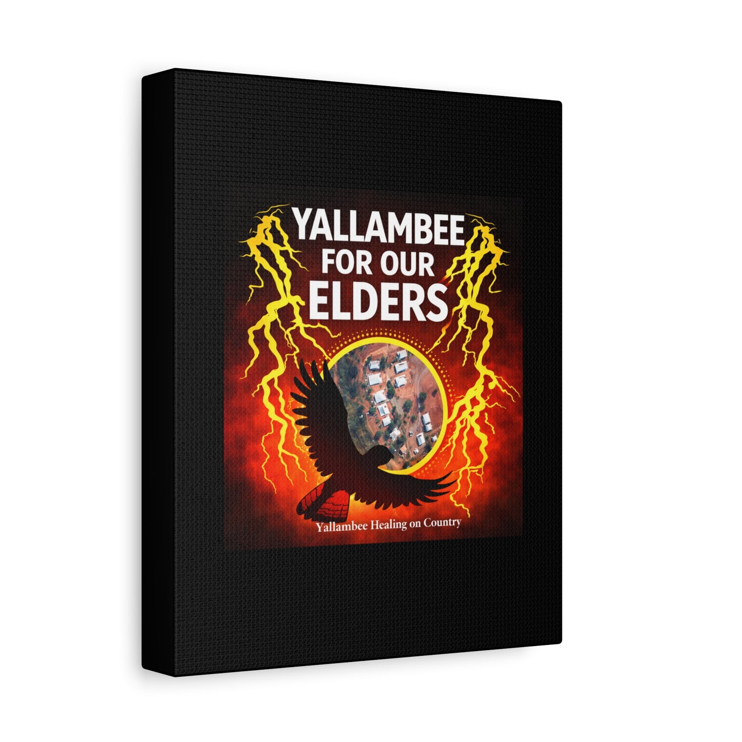 Yallambee For Our Elders Canvas Wall Art — Indigenous Community Tribute Matte Stretched Canvas