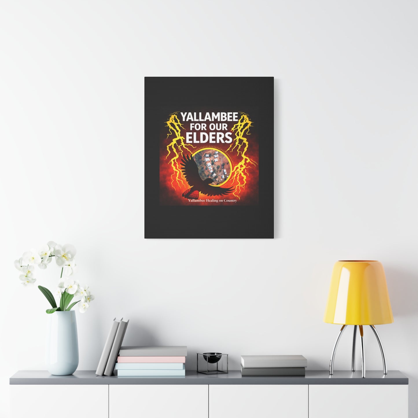 Yallambee For Our Elders Canvas Wall Art — Indigenous Community Tribute Matte Stretched Canvas