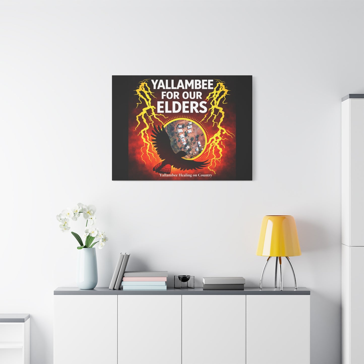 Yallambee For Our Elders Canvas Wall Art — Indigenous Community Tribute Matte Stretched Canvas