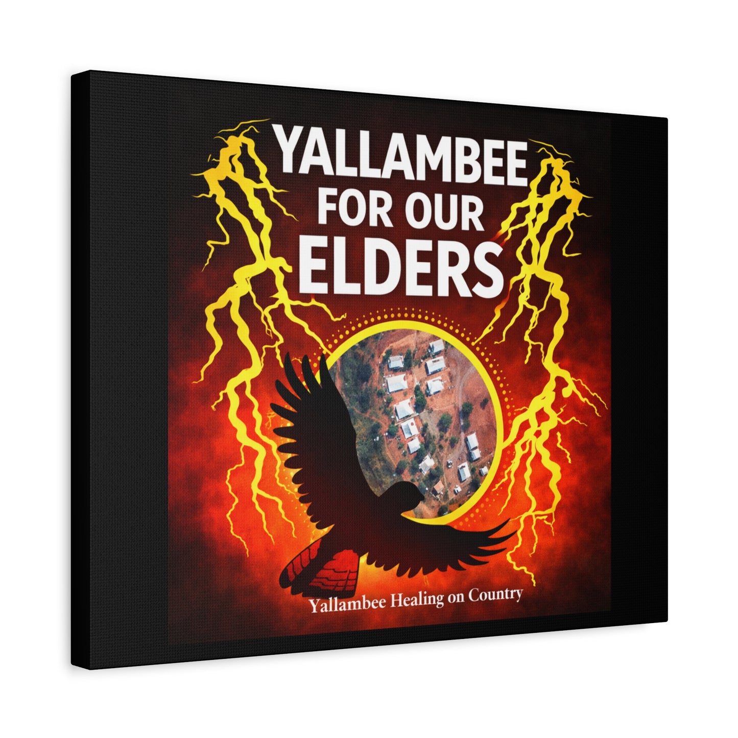 Yallambee For Our Elders Canvas Wall Art — Indigenous Community Tribute Matte Stretched Canvas