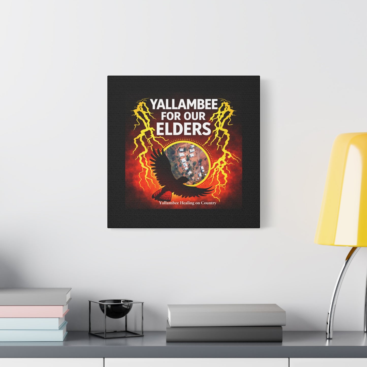 Yallambee For Our Elders Canvas Wall Art — Indigenous Community Tribute Matte Stretched Canvas