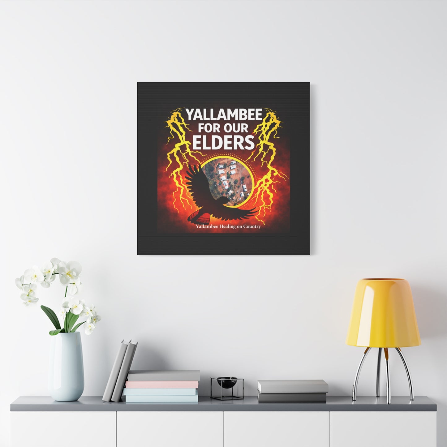 Yallambee For Our Elders Canvas Wall Art — Indigenous Community Tribute Matte Stretched Canvas