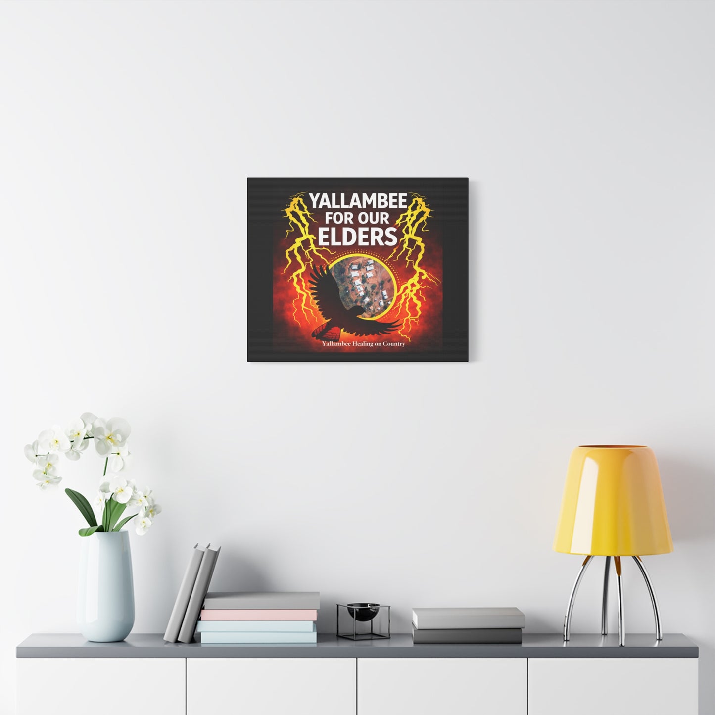 Yallambee For Our Elders Canvas Wall Art — Indigenous Community Tribute Matte Stretched Canvas