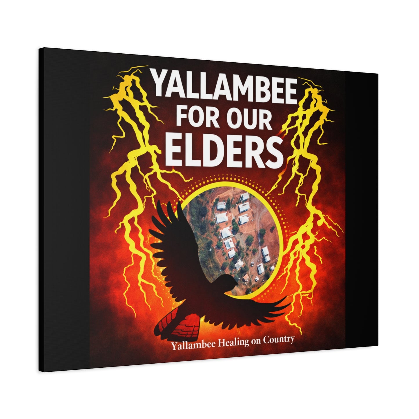 Yallambee For Our Elders Canvas Wall Art — Indigenous Community Tribute Matte Stretched Canvas