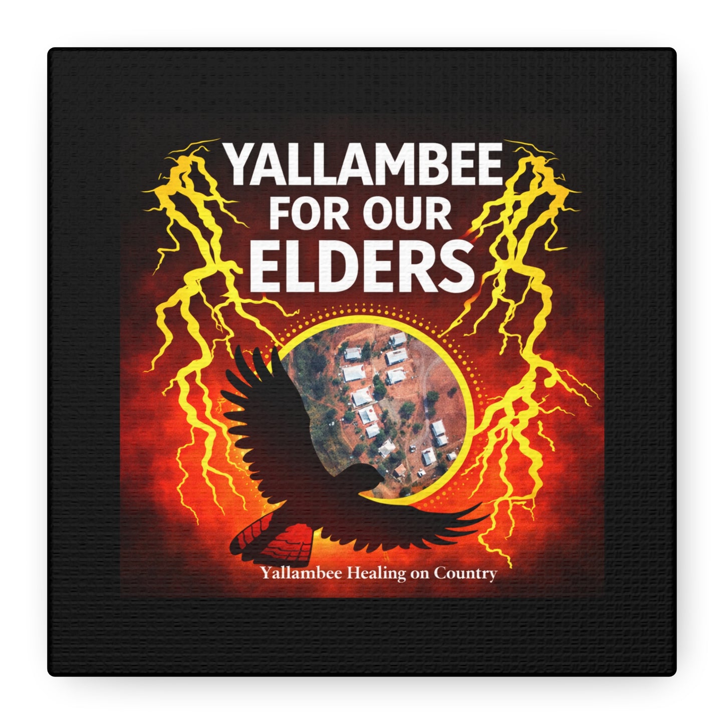 Yallambee For Our Elders Canvas Wall Art — Indigenous Community Tribute Matte Stretched Canvas