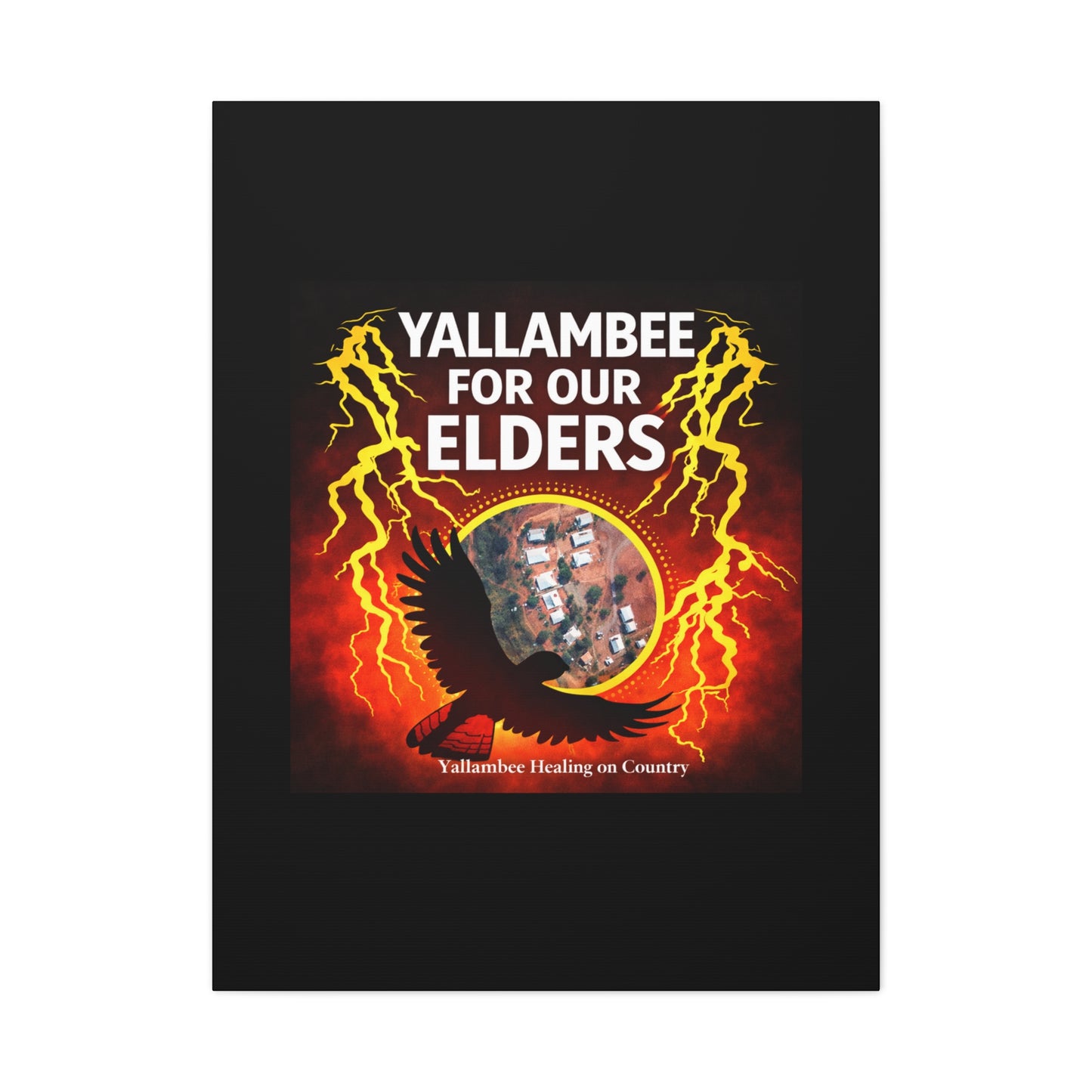 Yallambee For Our Elders Canvas Wall Art — Indigenous Community Tribute Matte Stretched Canvas