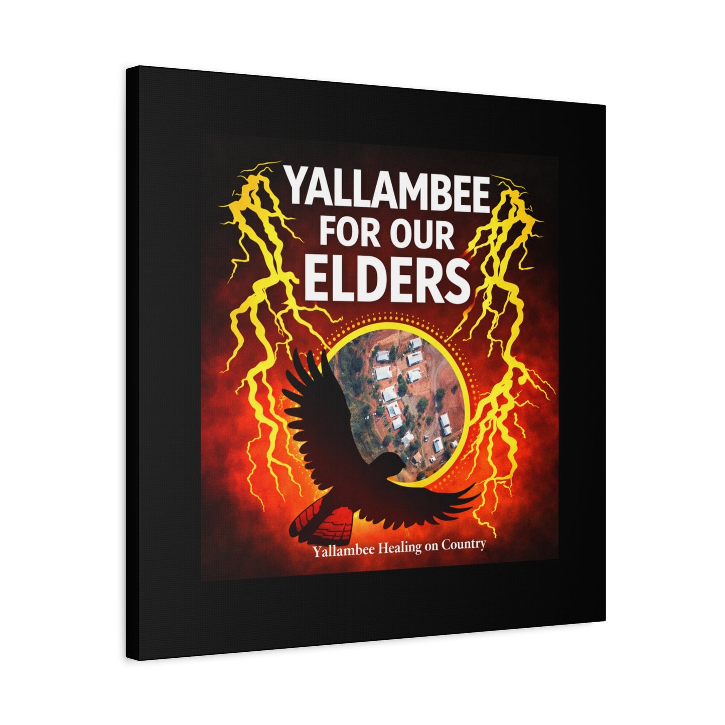 Yallambee For Our Elders Canvas Wall Art — Indigenous Community Tribute Matte Stretched Canvas