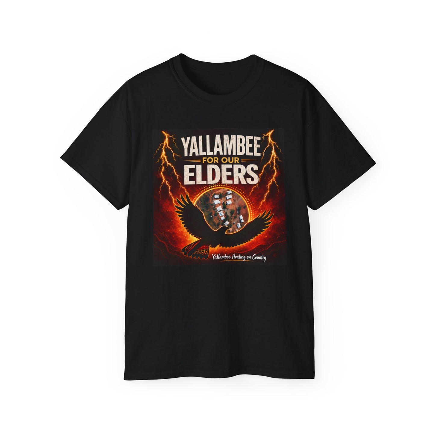 Yallambee for Our Elders Tee — Indigenous Support Eagle Graphic T-Shirt