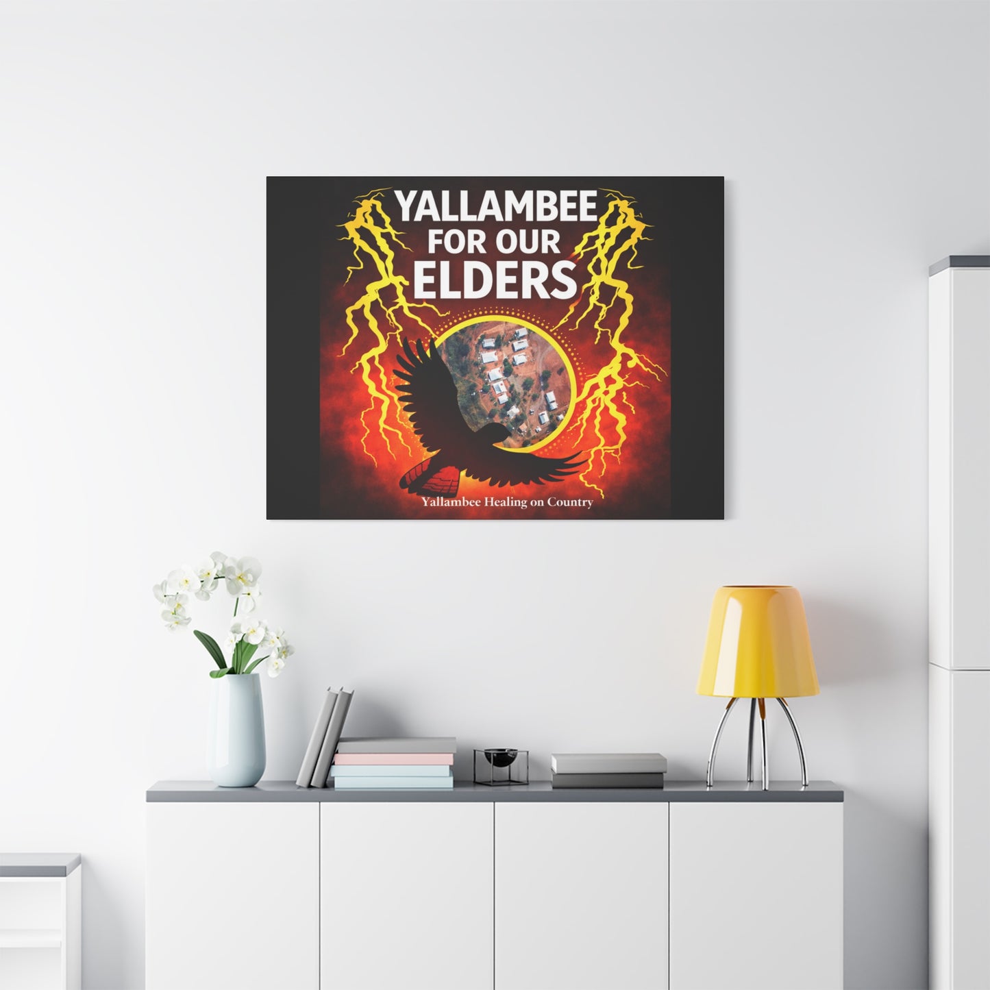 Yallambee For Our Elders Canvas Wall Art — Indigenous Community Tribute Matte Stretched Canvas
