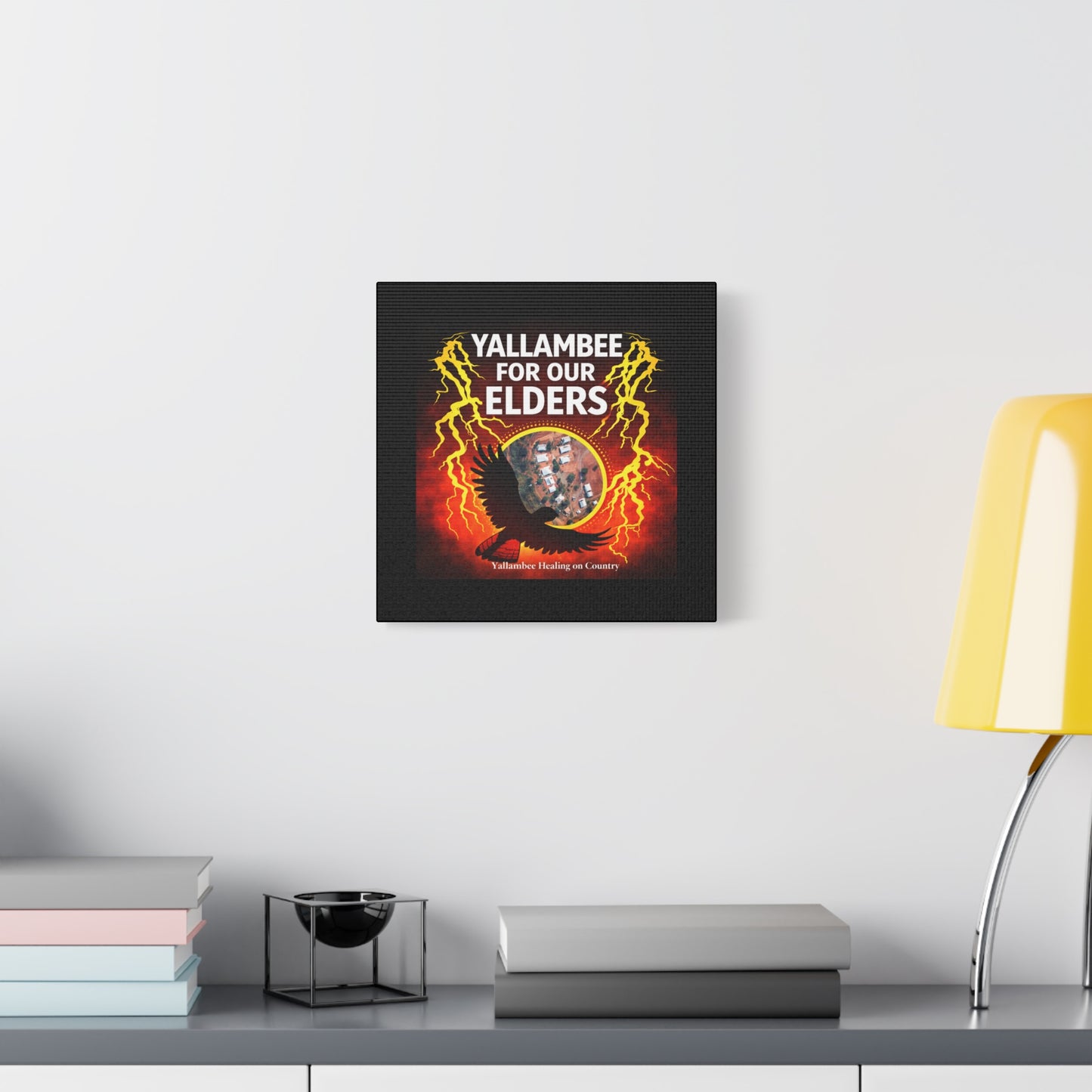 Yallambee For Our Elders Canvas Wall Art — Indigenous Community Tribute Matte Stretched Canvas