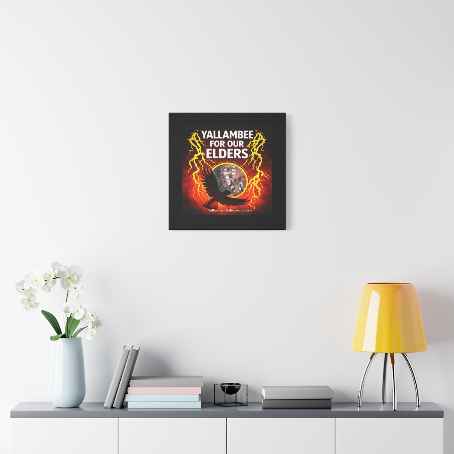 Yallambee For Our Elders Canvas Wall Art — Indigenous Community Tribute Matte Stretched Canvas